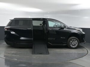 Black Toyota Sienna with BraunAbility Side Entry Automatic In Floor conversion