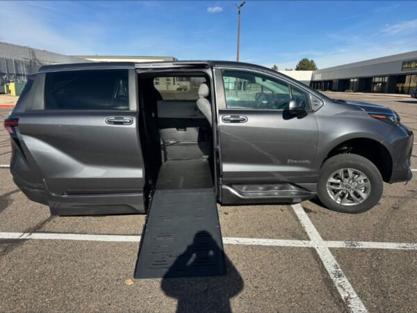 Grey Toyota Sienna with BraunAbility Side Entry Automatic Fold Out conversion