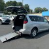 Silver Chrysler Pacifica with Driverge Rear Entry Manual Fold Out conversion