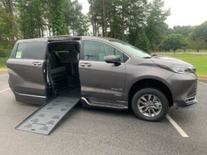 Grey Toyota Sienna with BraunAbility Side Entry Automatic Fold Out conversion