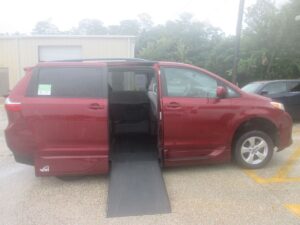 Red Toyota Sienna with Vantage Mobility Side Entry Automatic In Floor conversion