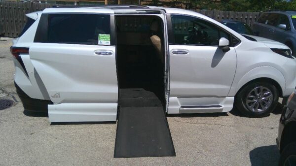White Toyota Sienna with Vantage Mobility Side Entry Automatic In Floor conversion