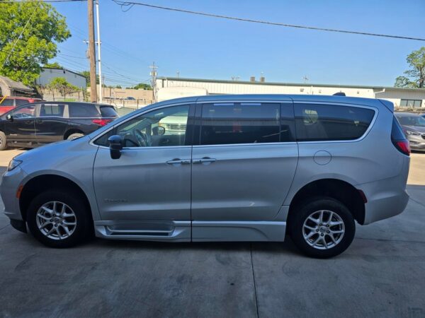 Silver Chrysler Pacifica with BraunAbility Side Entry Automatic Fold Out conversion