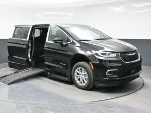 Black Chrysler Pacifica with BraunAbility Side Entry Automatic Fold Out conversion