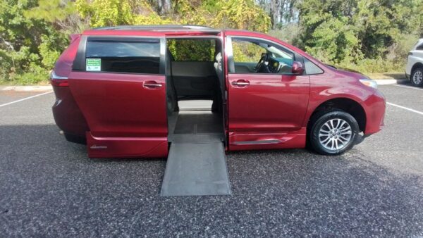 Red Toyota Sienna with Vantage Mobility Side Entry Automatic In Floor conversion