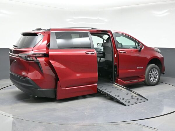 Red Toyota Sienna with BraunAbility Side Entry Automatic Fold Out conversion