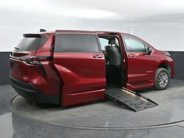 Red Toyota Sienna with BraunAbility Side Entry Automatic In Floor conversion