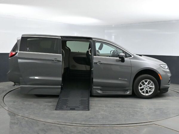 Grey Chrysler Pacifica with BraunAbility Side Entry Automatic Fold Out conversion