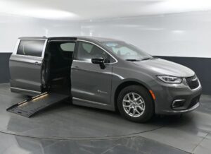 Grey Chrysler Pacifica with BraunAbility Side Entry Automatic Fold Out conversion