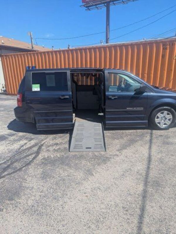 Blue Dodge Grand Caravan with BraunAbility Side Entry Automatic Fold Out conversion