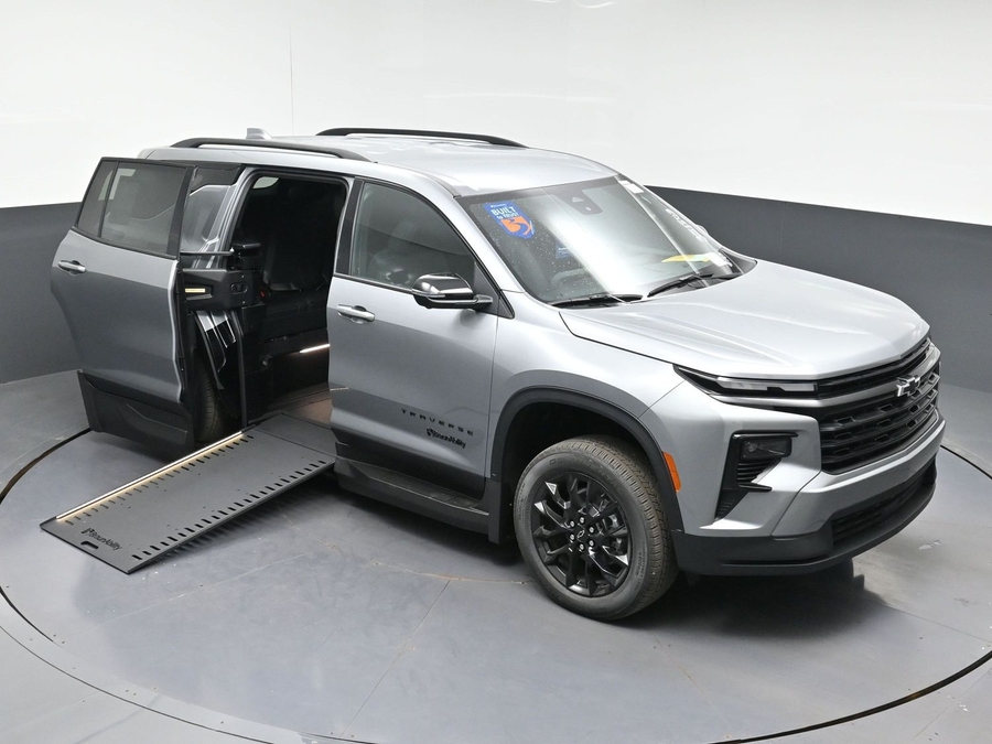 Grey Chevrolet Traverse with BraunAbility Side Entry Automatic In Floor conversion