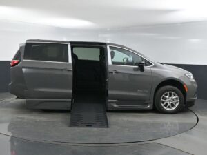 Grey Chrysler Pacifica with BraunAbility Side Entry Automatic Fold Out conversion