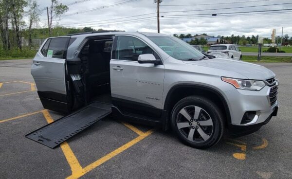 Silver Chevrolet Traverse with BraunAbility Side Entry Automatic In Floor conversion