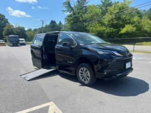 Black Toyota Sienna with BraunAbility Side Entry Automatic In Floor conversion