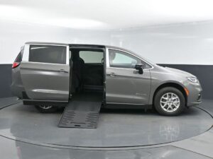 Grey Chrysler Pacifica with BraunAbility Side Entry Manual Fold Out conversion