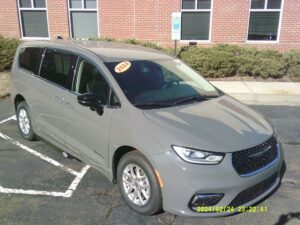 Grey Chrysler Pacifica with Driverge Side Entry Automatic Fold Out conversion