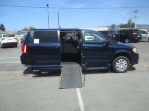 Blue Dodge Grand Caravan with Vantage Mobility Side Entry Manual In Floor conversion