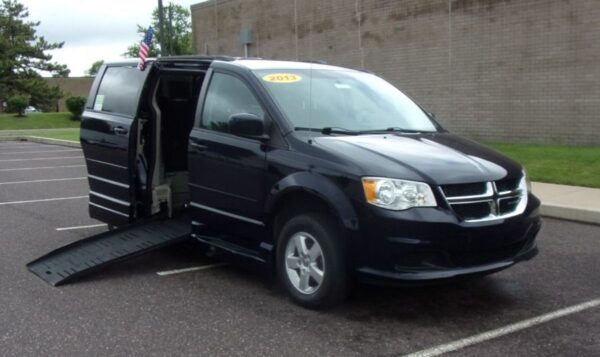 Blue Dodge Grand Caravan with BraunAbility Side Entry Manual Fold Out conversion