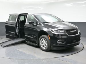 Black Chrysler Pacifica with BraunAbility Side Entry Automatic Fold Out conversion