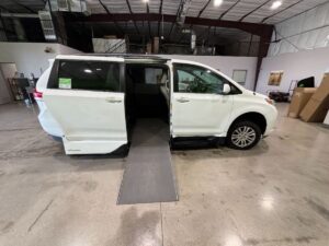 White Toyota Sienna with Vantage Mobility Side Entry Automatic In Floor conversion