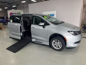 Silver Chrysler Pacifica with Vantage Mobility Side Entry Automatic In Floor conversion