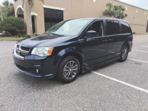 Blue Dodge Grand Caravan with BraunAbility Side Entry Manual Fold Out conversion