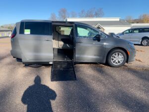 Grey Chrysler Pacifica with Driverge Side Entry Automatic Fold Out conversion