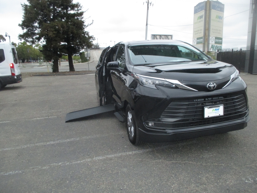 Black Toyota Sienna with Vantage Mobility Side Entry Automatic In Floor conversion