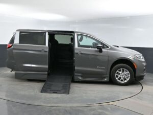 Grey Chrysler Pacifica with BraunAbility Side Entry Automatic Fold Out conversion