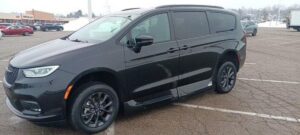 Black Chrysler Pacifica with Vantage Mobility Side Entry Automatic In Floor conversion