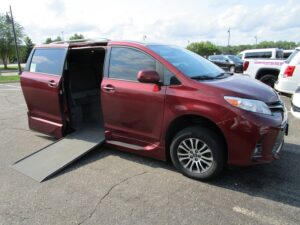 Red Toyota Sienna with Vantage Mobility Side Entry Automatic In Floor conversion