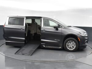 Grey Chrysler Pacifica with BraunAbility Side Entry Automatic Fold Out conversion