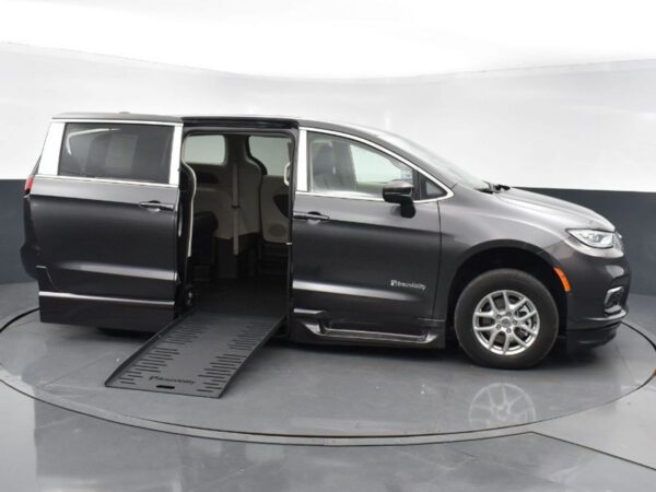Grey Chrysler Pacifica with BraunAbility Side Entry Automatic Fold Out conversion