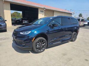 Blue Chrysler Pacifica with Vantage Mobility Side Entry Automatic In Floor conversion