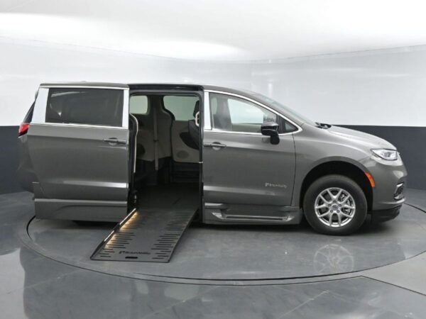 Grey Chrysler Pacifica with BraunAbility Side Entry Automatic Fold Out conversion