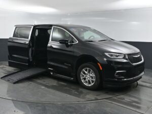 Black Chrysler Pacifica with BraunAbility Side Entry Automatic Fold Out conversion