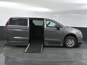 Grey Chrysler Pacifica with BraunAbility Side Entry Automatic In Floor conversion