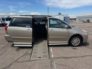 Gold Toyota Sienna with BraunAbility Side Entry Automatic Fold Out conversion