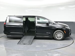 Black Chrysler Pacifica with BraunAbility Side Entry Automatic Fold Out conversion