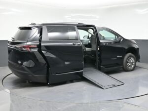 Black Toyota Sienna with BraunAbility Side Entry Automatic In Floor conversion