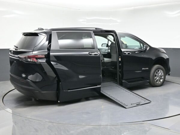 Black Toyota Sienna with BraunAbility Side Entry Automatic In Floor conversion