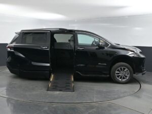 Black Toyota Sienna with BraunAbility Side Entry Automatic In Floor conversion