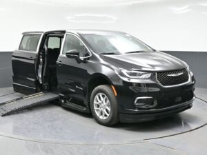 Black Chrysler Pacifica with BraunAbility Side Entry Automatic Fold Out conversion