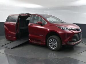 Red Toyota Sienna with BraunAbility Side Entry Automatic In Floor conversion