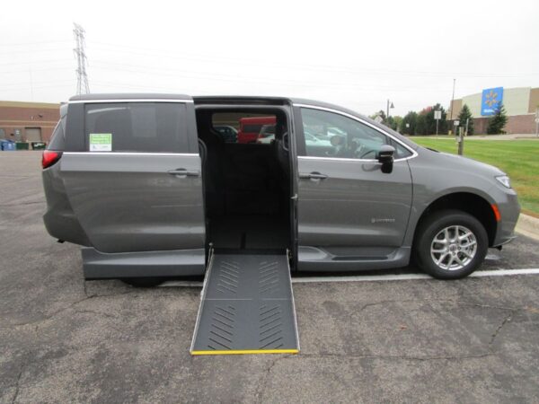 Grey Chrysler Pacifica with Driverge Side Entry Automatic Fold Out conversion