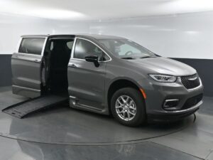 Grey Chrysler Pacifica with BraunAbility Side Entry Automatic Fold Out conversion