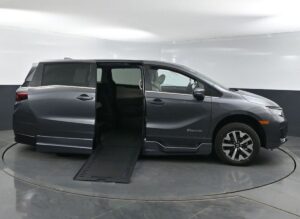 Grey Honda Odyssey with BraunAbility Side Entry Automatic In Floor conversion