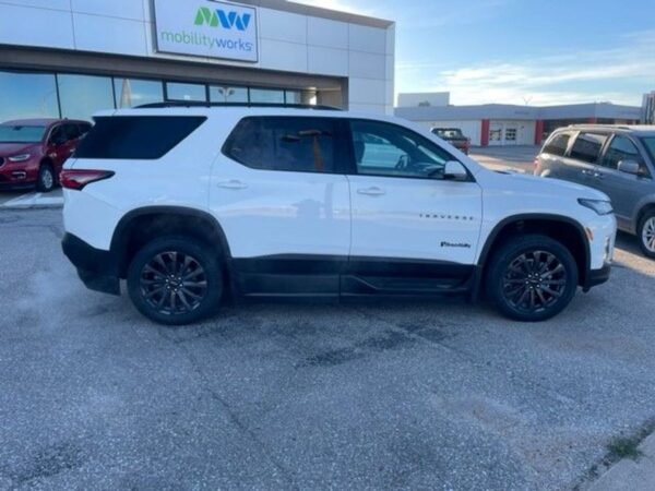 White Chevrolet Traverse with BraunAbility Side Entry Automatic In Floor conversion