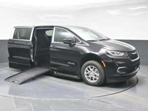 Black Chrysler Pacifica with BraunAbility Side Entry Automatic Fold Out conversion