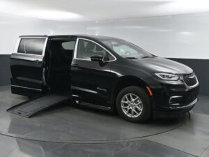 Black Chrysler Pacifica with BraunAbility Side Entry Automatic Fold Out conversion